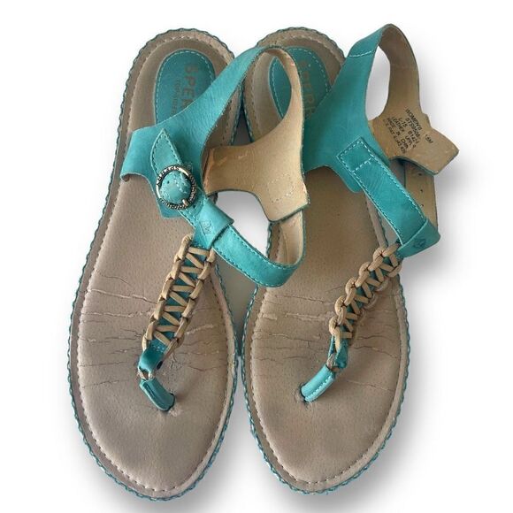 Sperry Teal Leather  Sandals - Picture 1 of 8